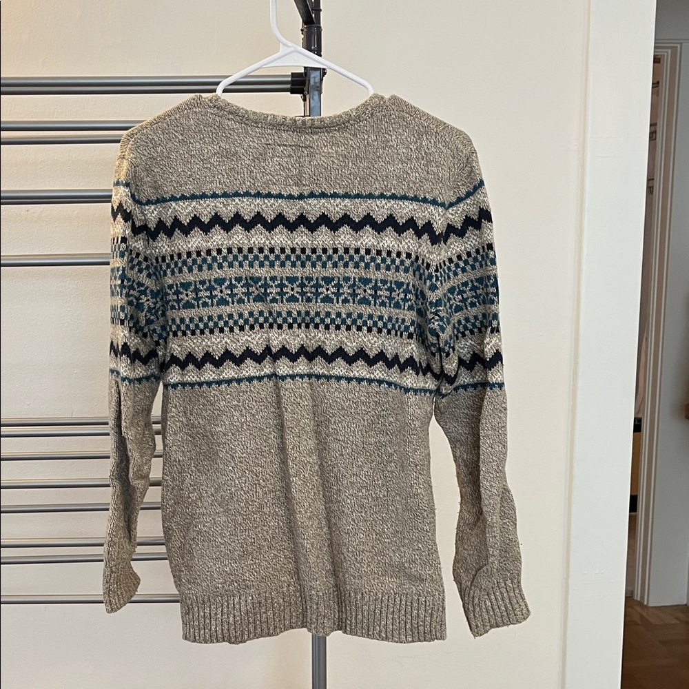 Men's Beige Patterned Sweater - Picture 4 of 4